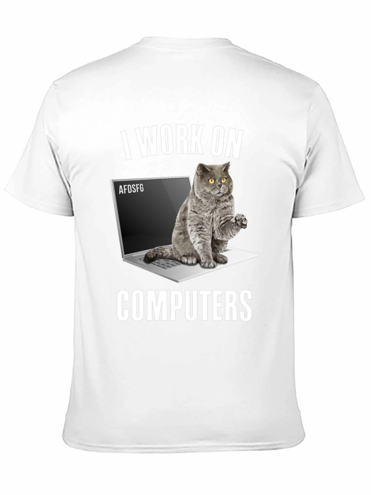 I Work on Computers Cat T-Shirt