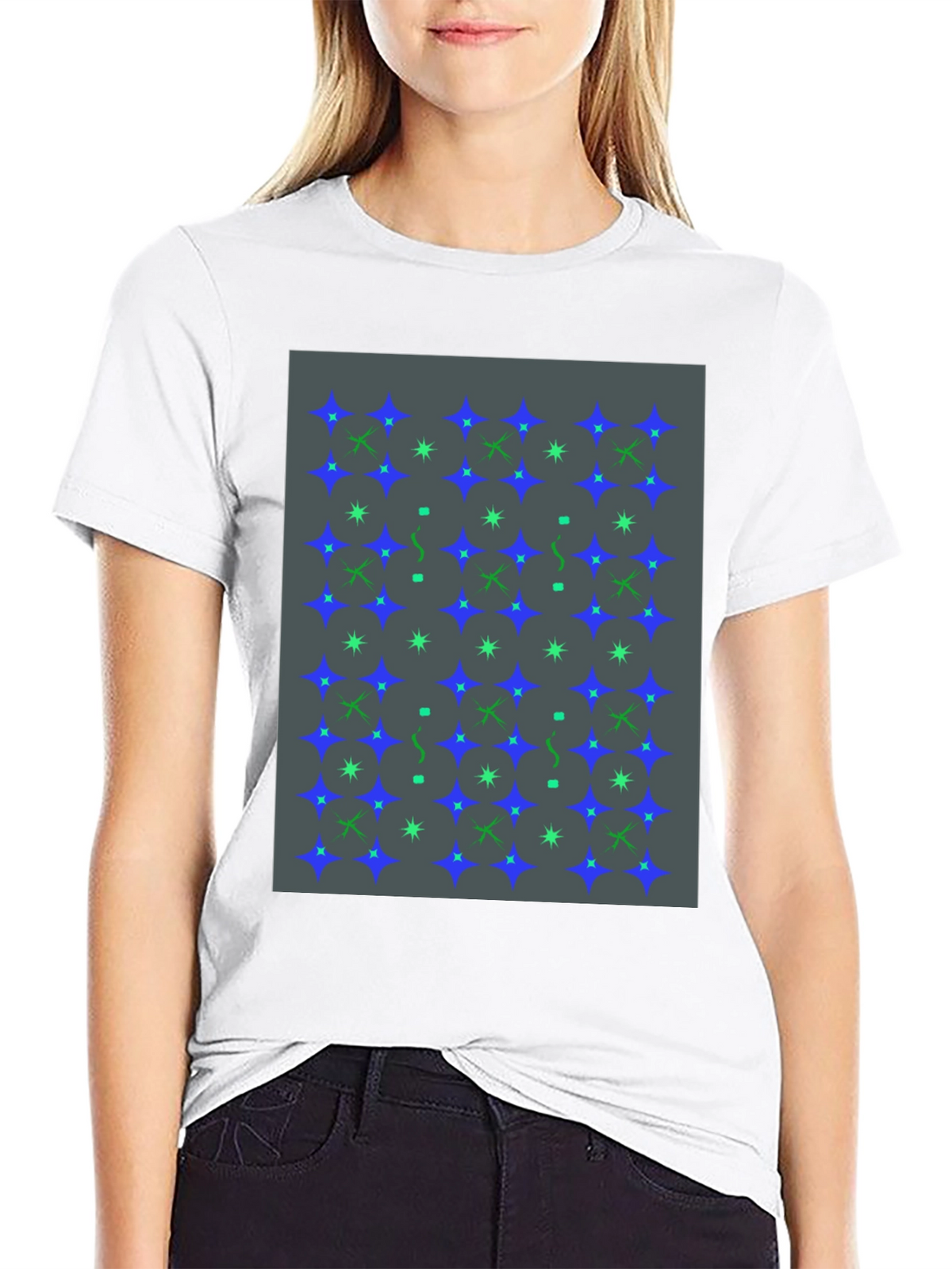 Star Pattern Black T-Shirt