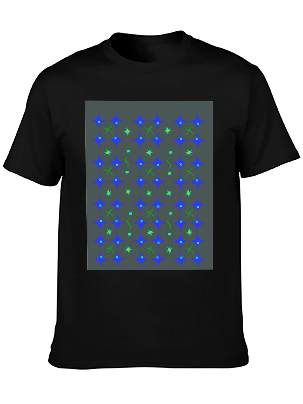 Star Pattern Black T-Shirt