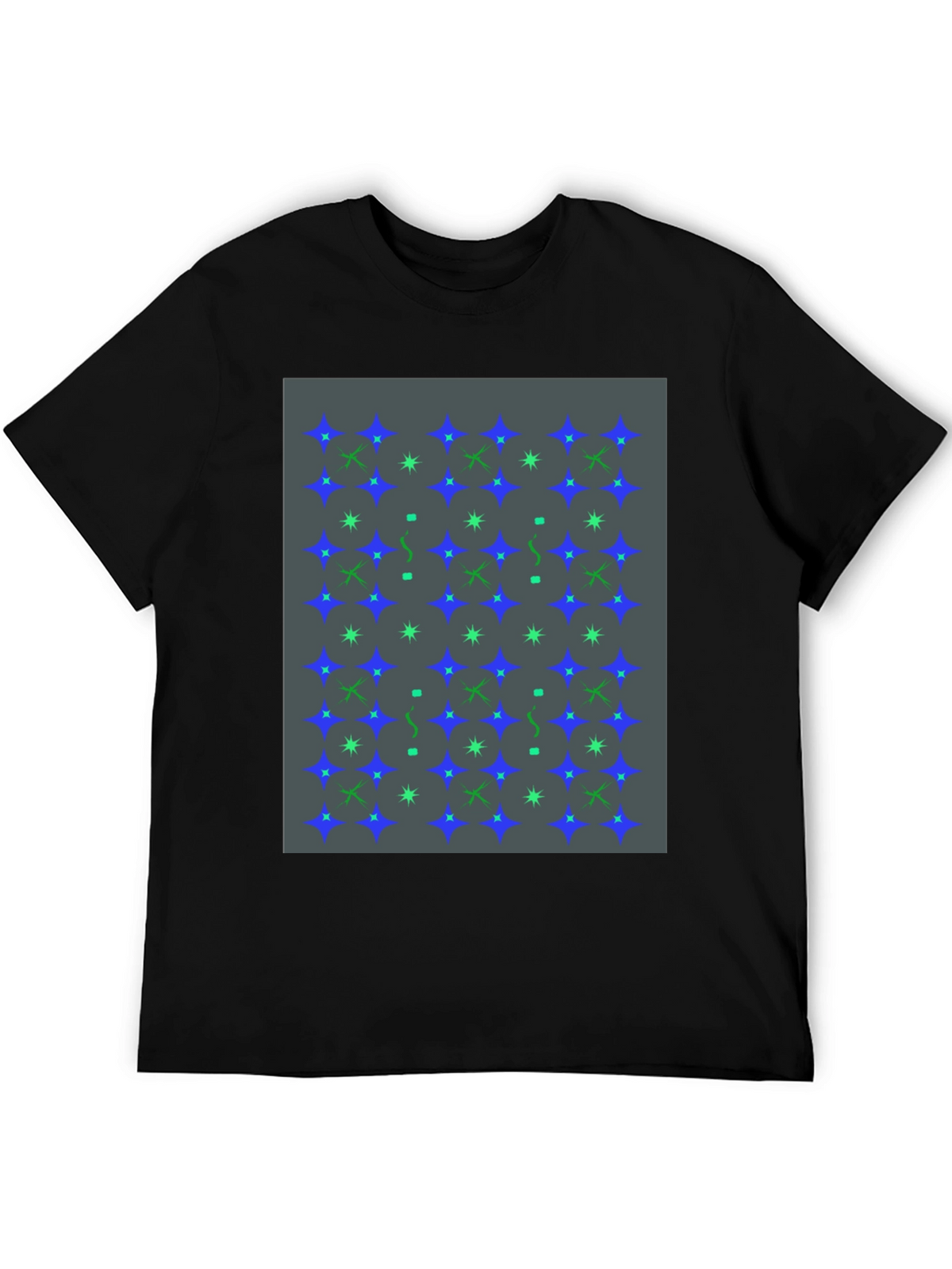 Star Pattern Black T-Shirt