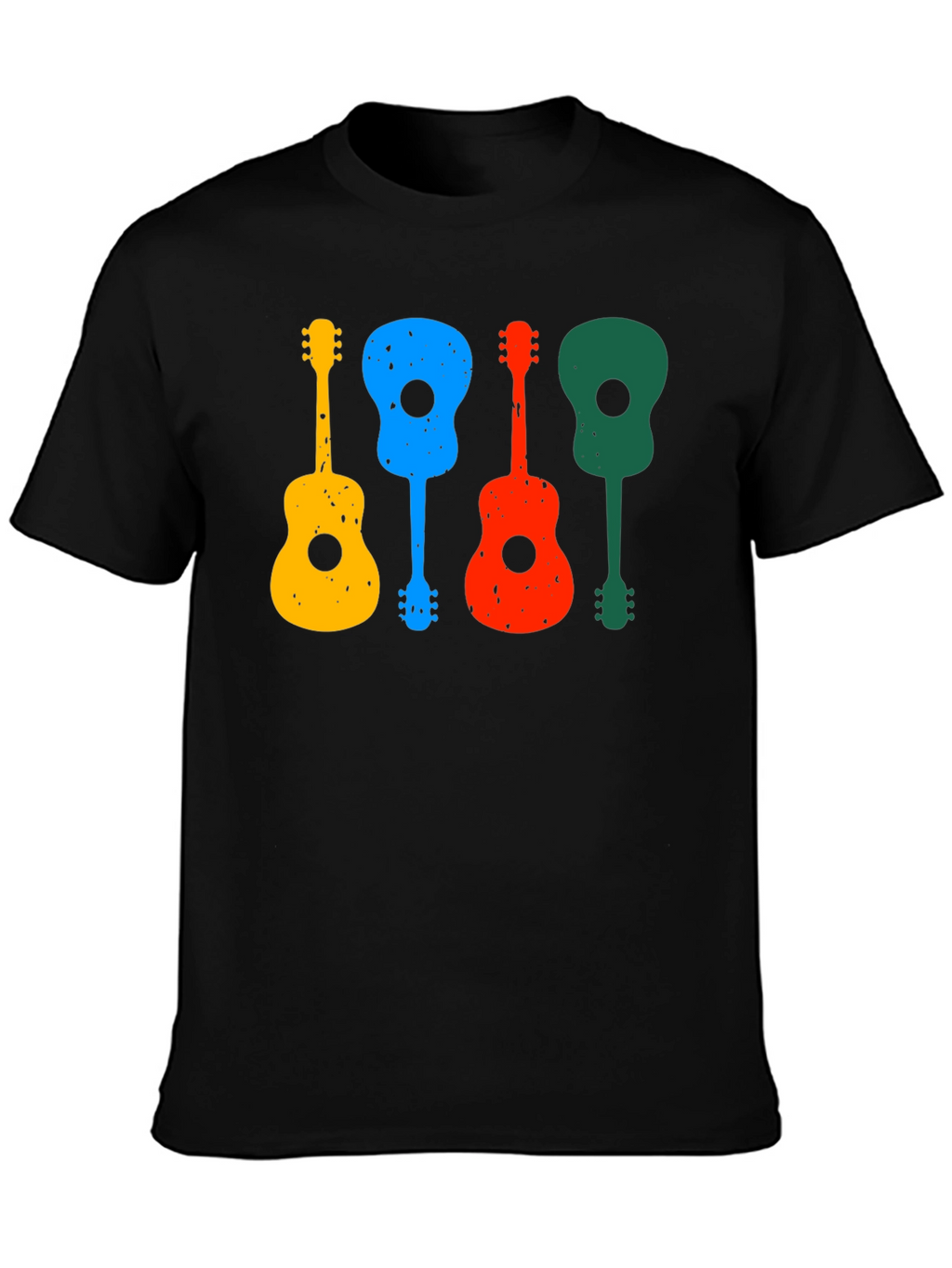 Colorful Guitars Black T-Shirt