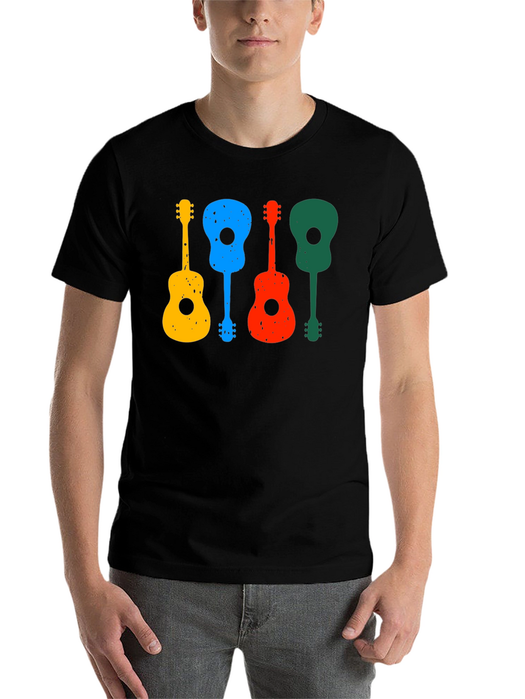 Colorful Guitars Black T-Shirt