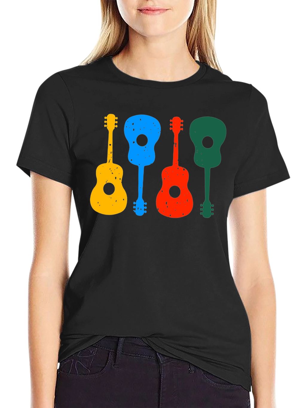 Colorful Guitars Black T-Shirt