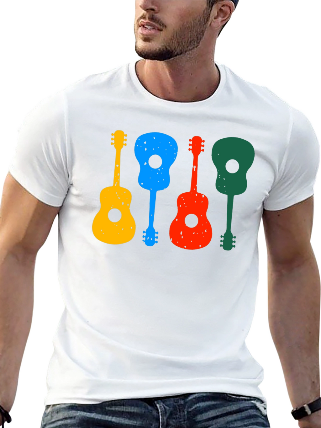 Colorful Guitars Black T-Shirt