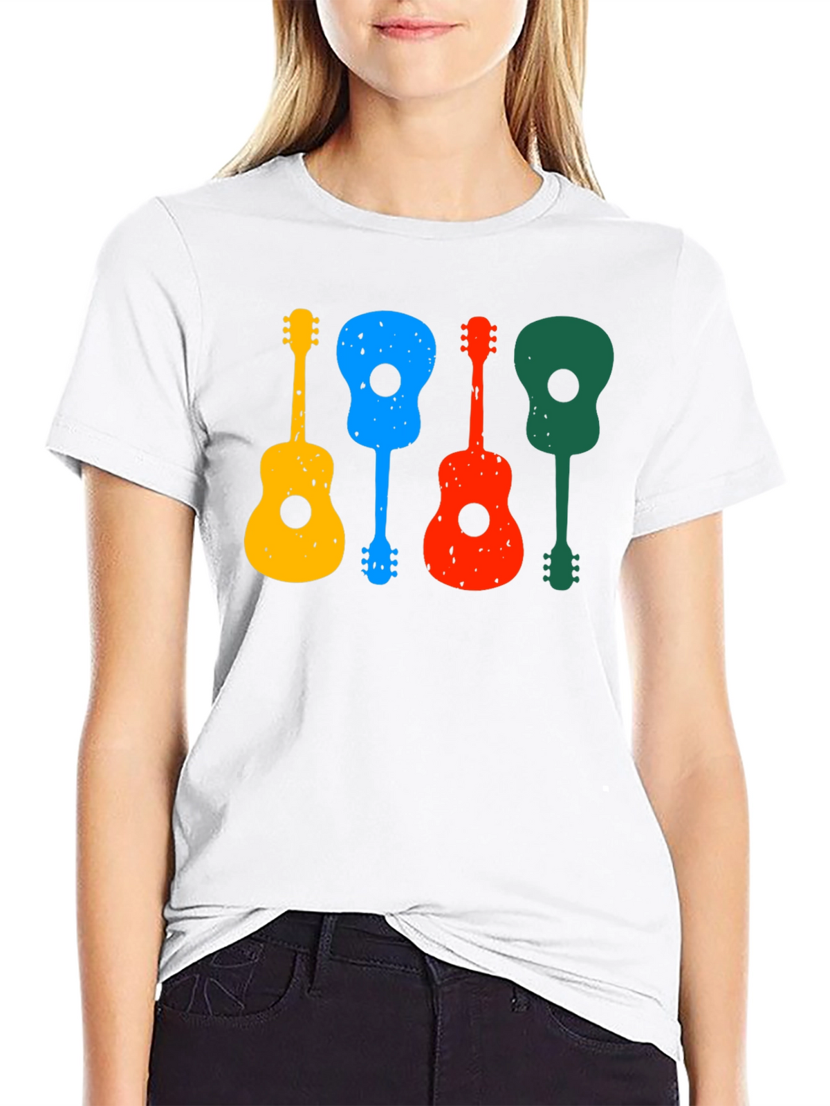 Colorful Guitars Black T-Shirt