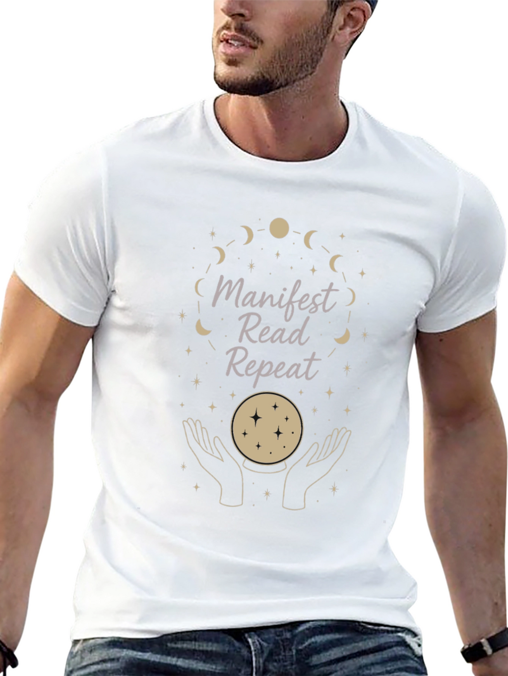 Manifest Read Repeat Graphic Tee - Stylish Spiritual Shirt