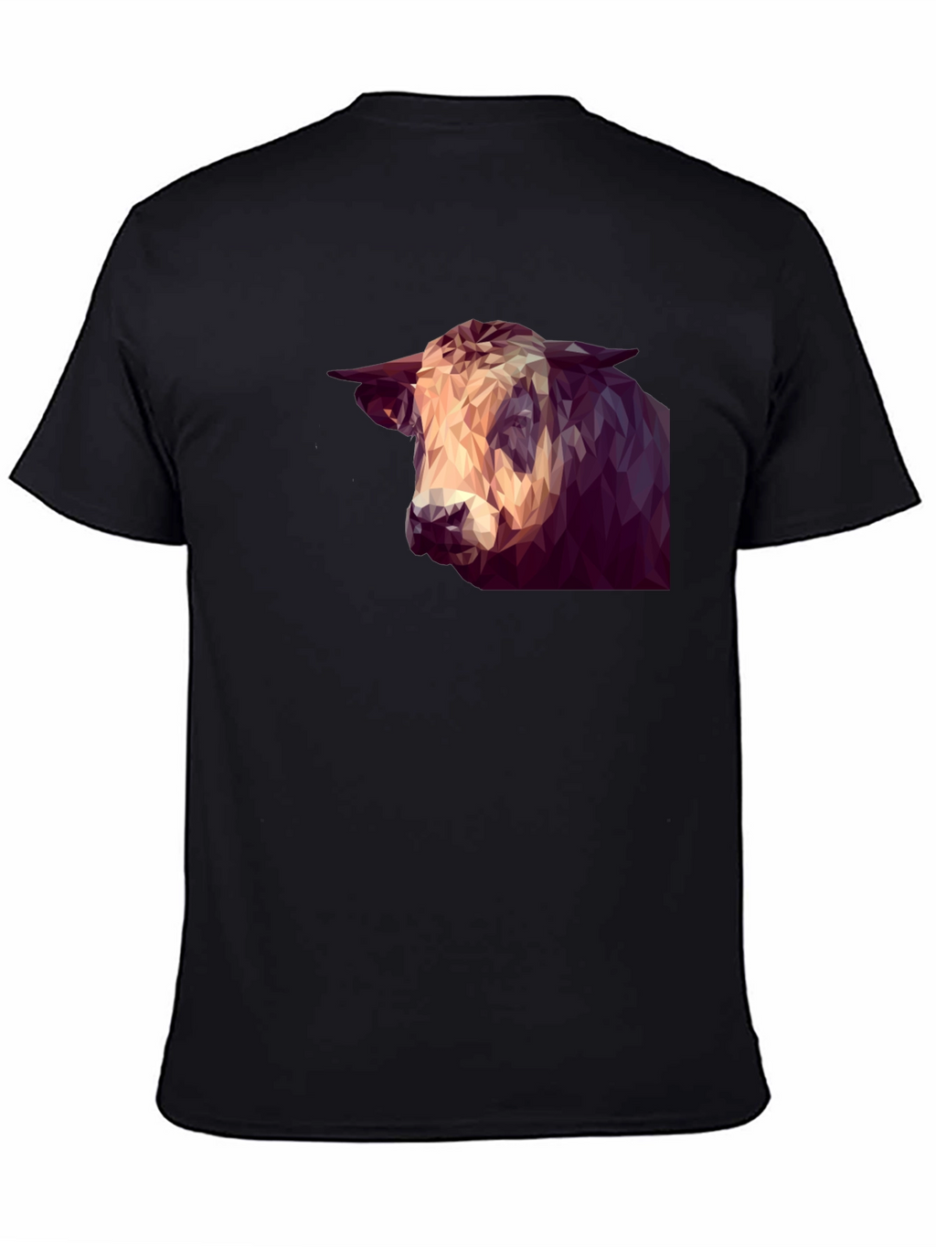 Geometric Bull Graphic Tee - Modern Animal Print Shirt