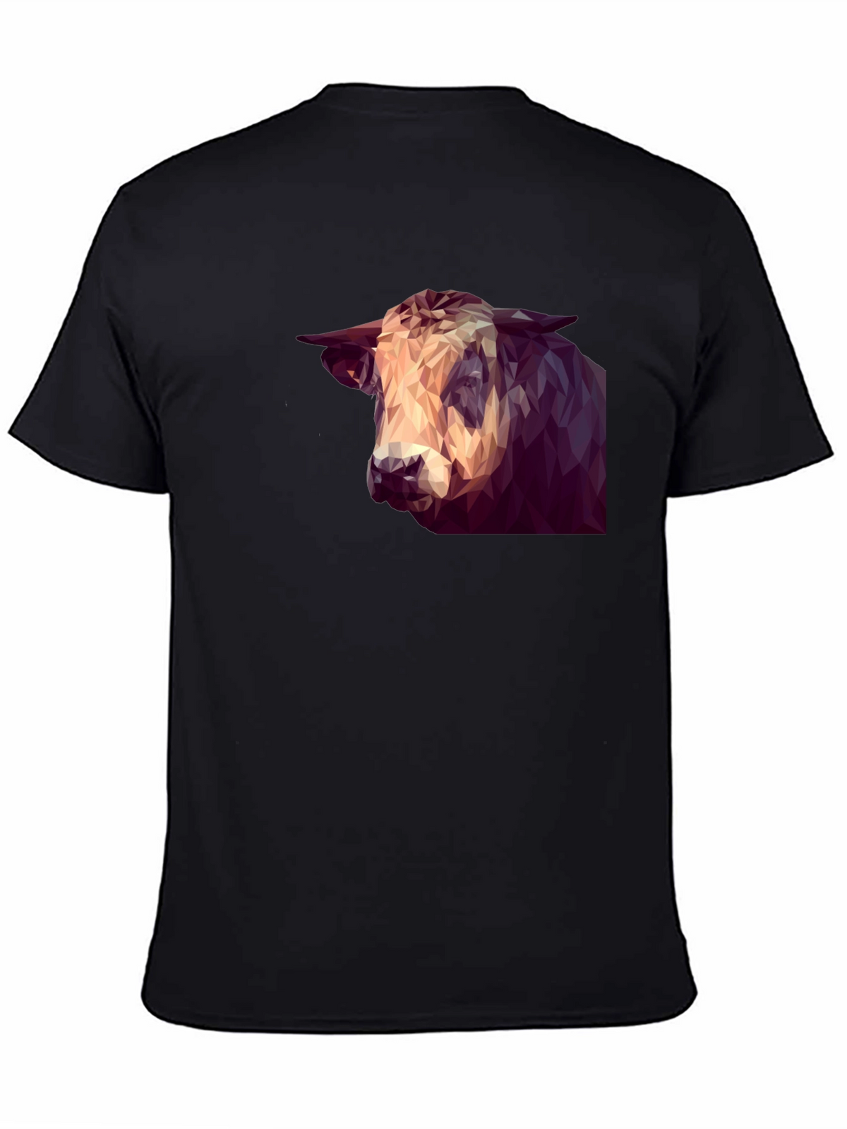 Geometric Bull Graphic Tee - Modern Animal Print Shirt
