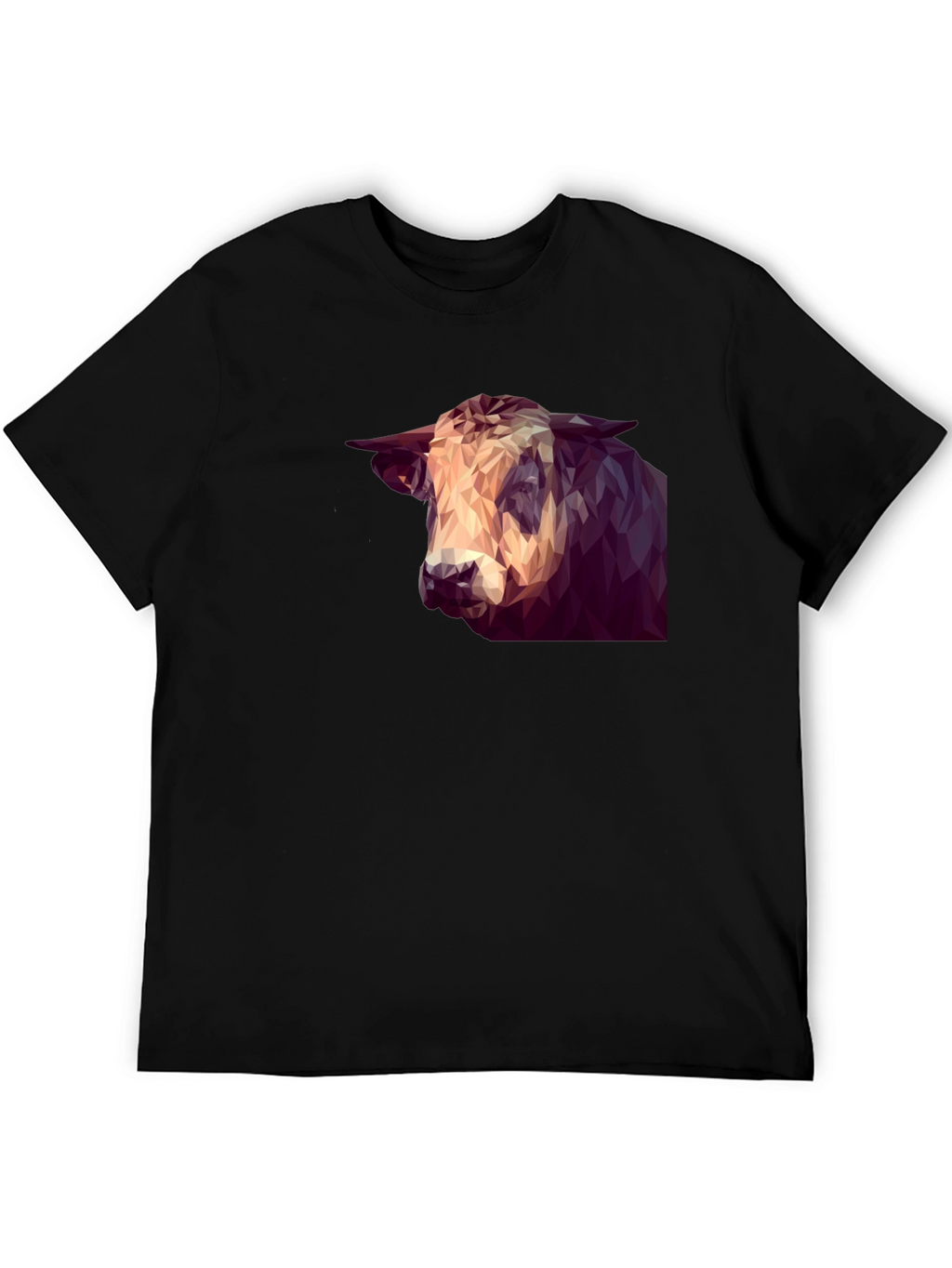 Geometric Bull Graphic Tee - Modern Animal Print Shirt