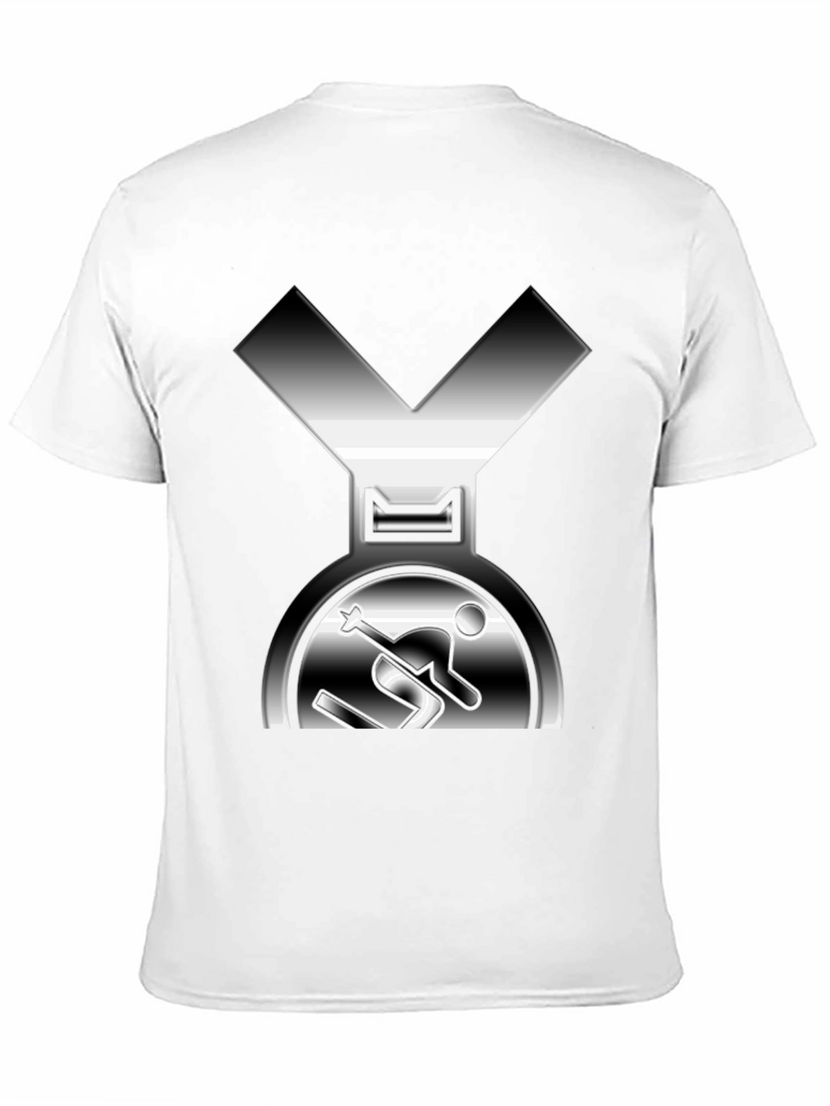 Unique Skiing Medal Graphic Tee - Black