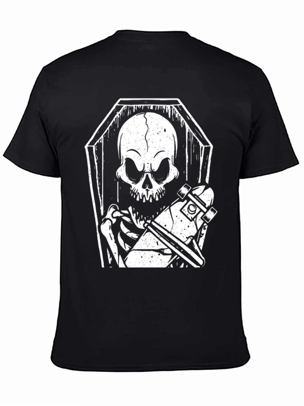 Skeleton Skateboard Coffin Graphic Tee