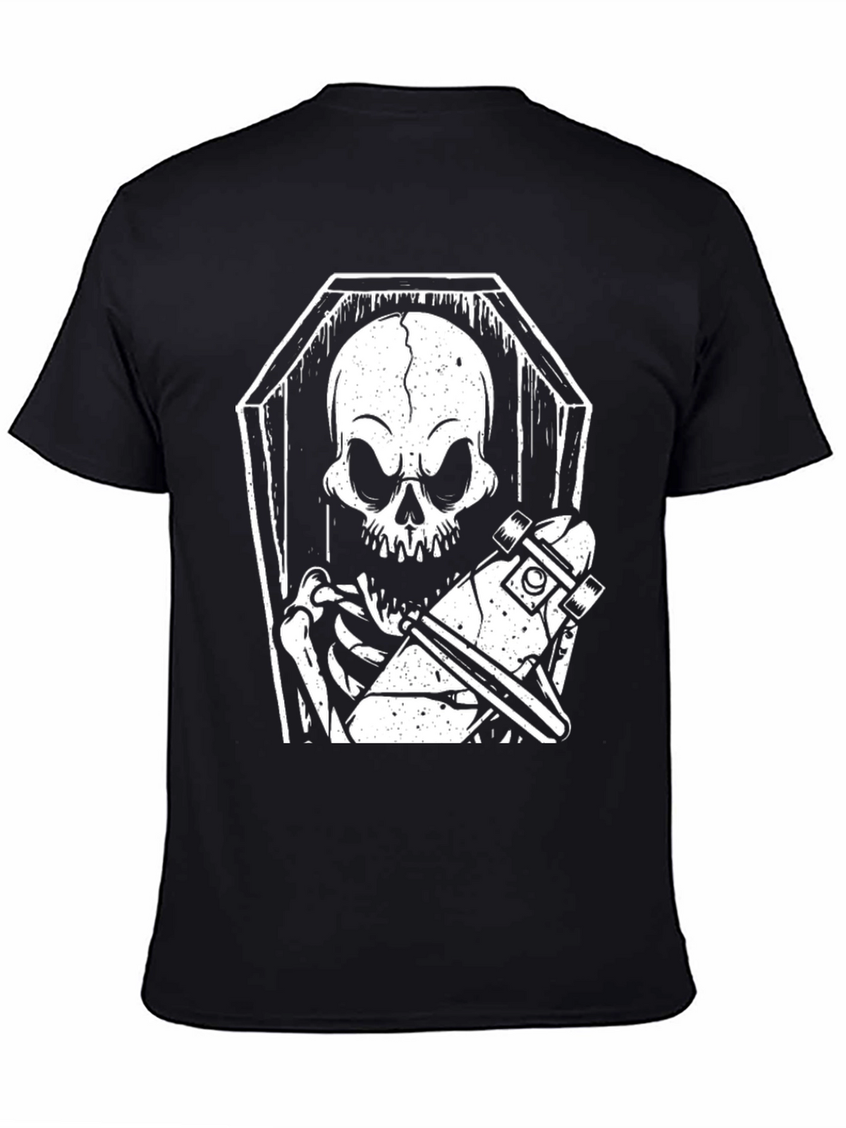 Skeleton Skateboard Coffin Graphic Tee