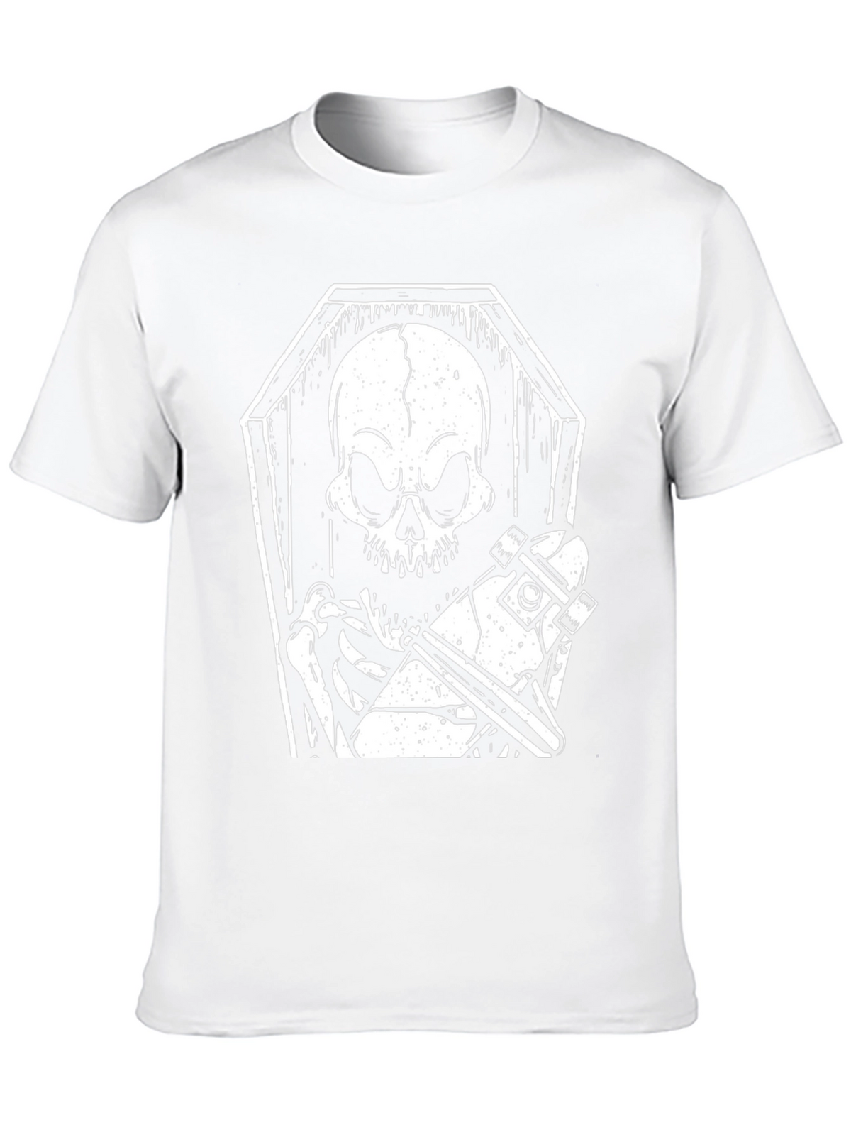 Skeleton Skateboard Coffin Graphic Tee