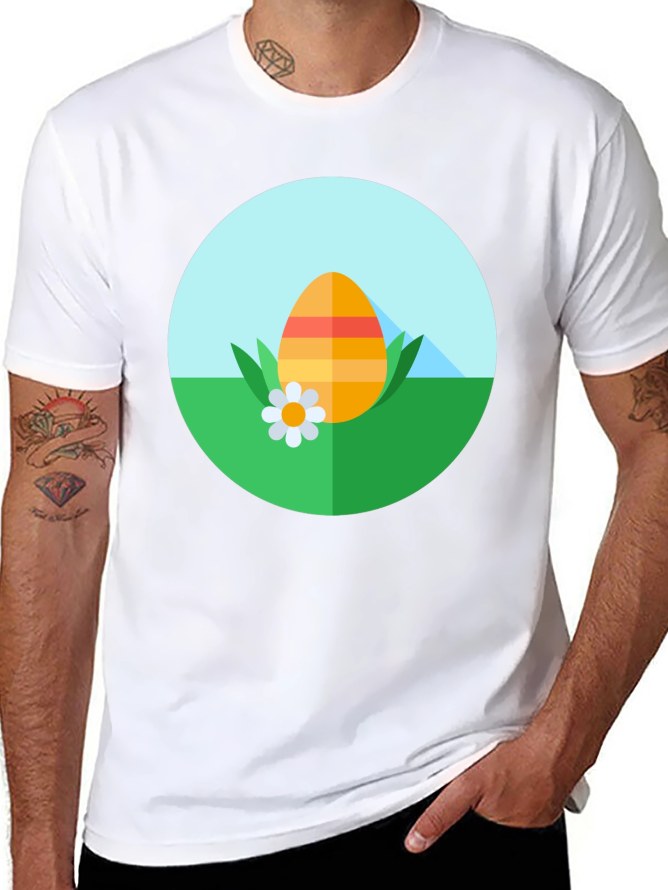 Easter Egg Graphic Tee - Black