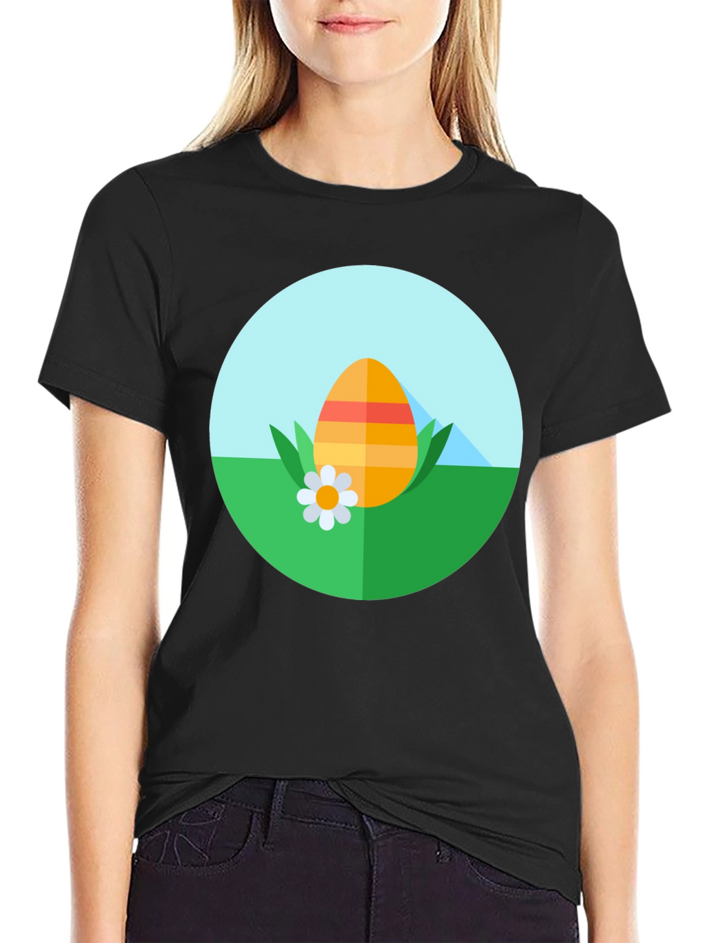 Easter Egg Graphic Tee - Black