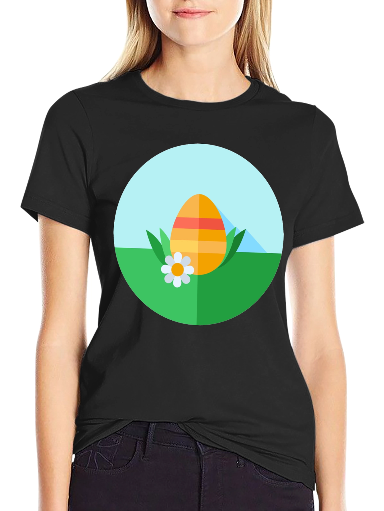 Easter Egg Graphic Tee - Black