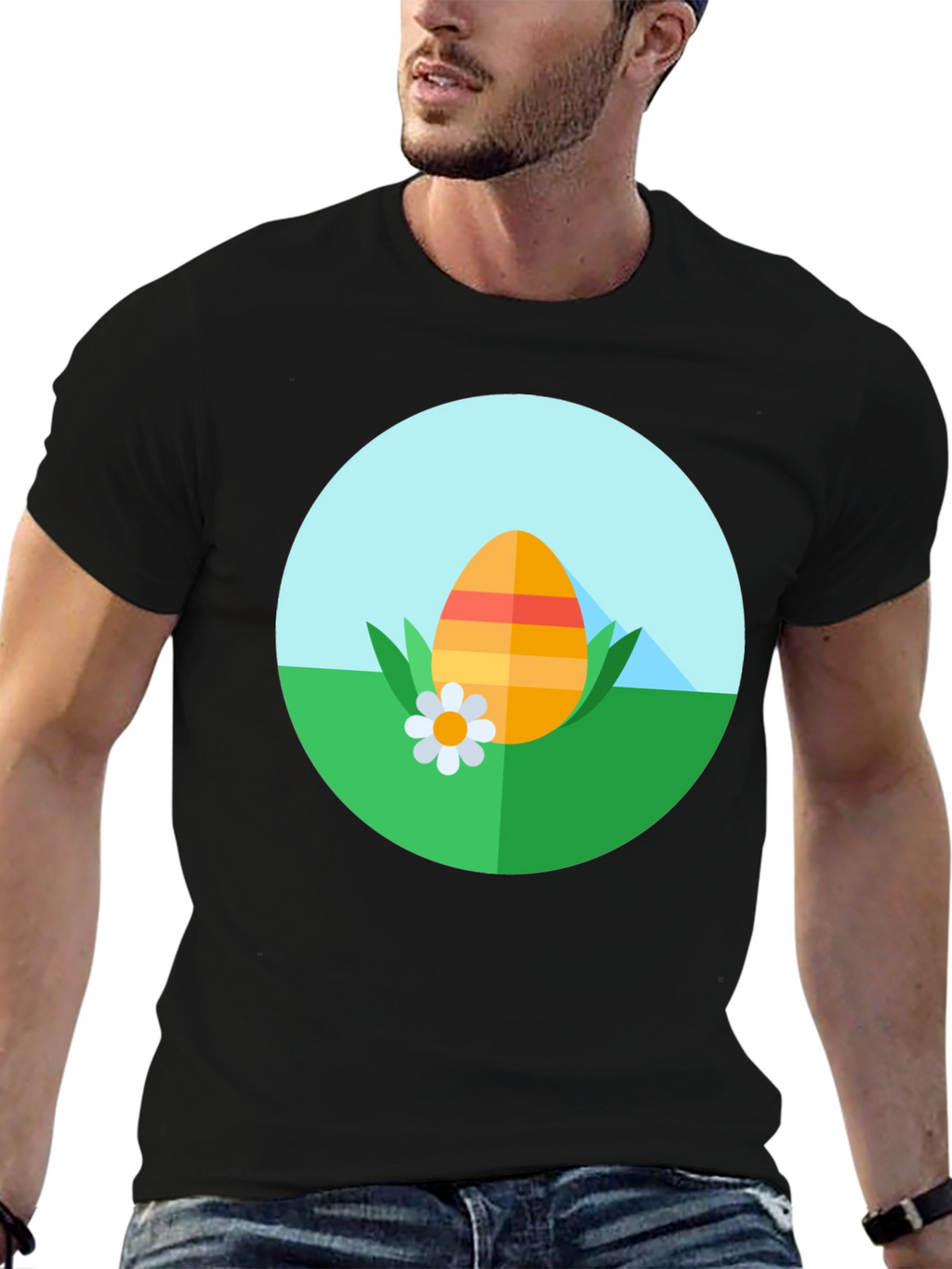 Easter Egg Graphic Tee - Black