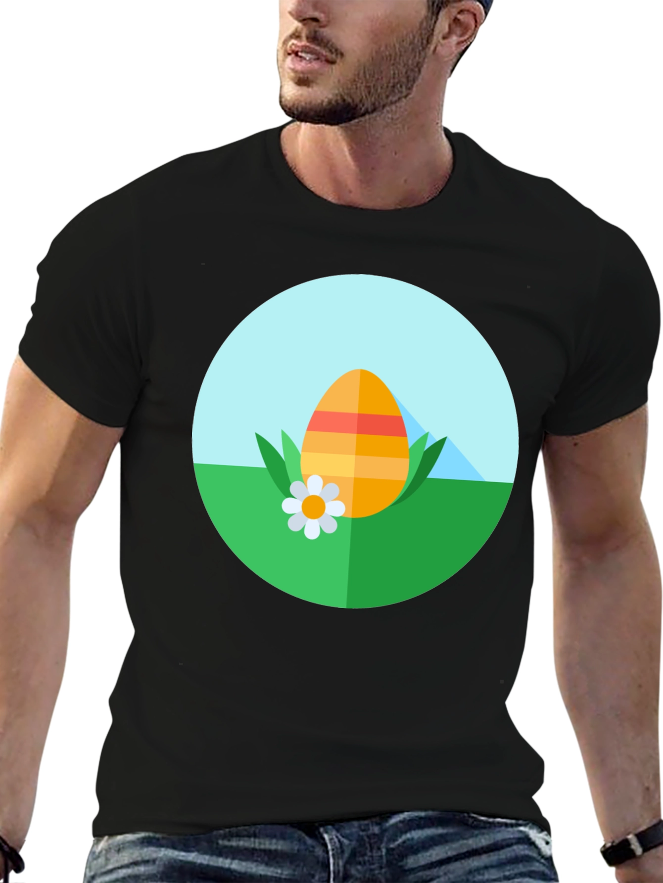 Easter Egg Graphic Tee - Black