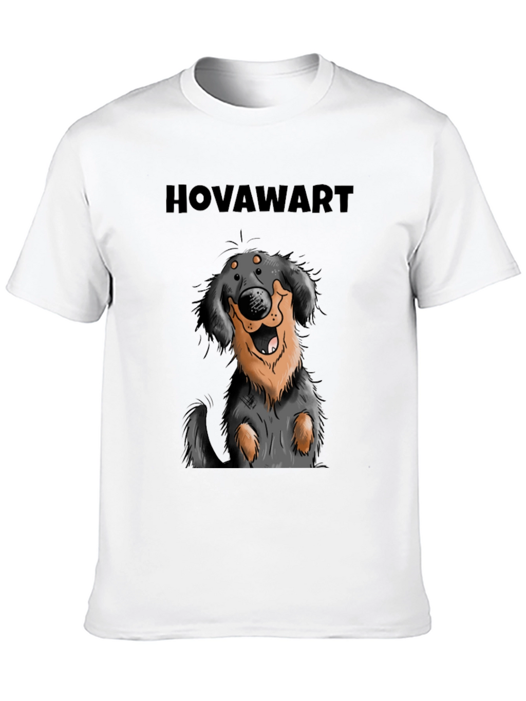 Hovawart Dog Graphic Tee - Black Cotton T-Shirt