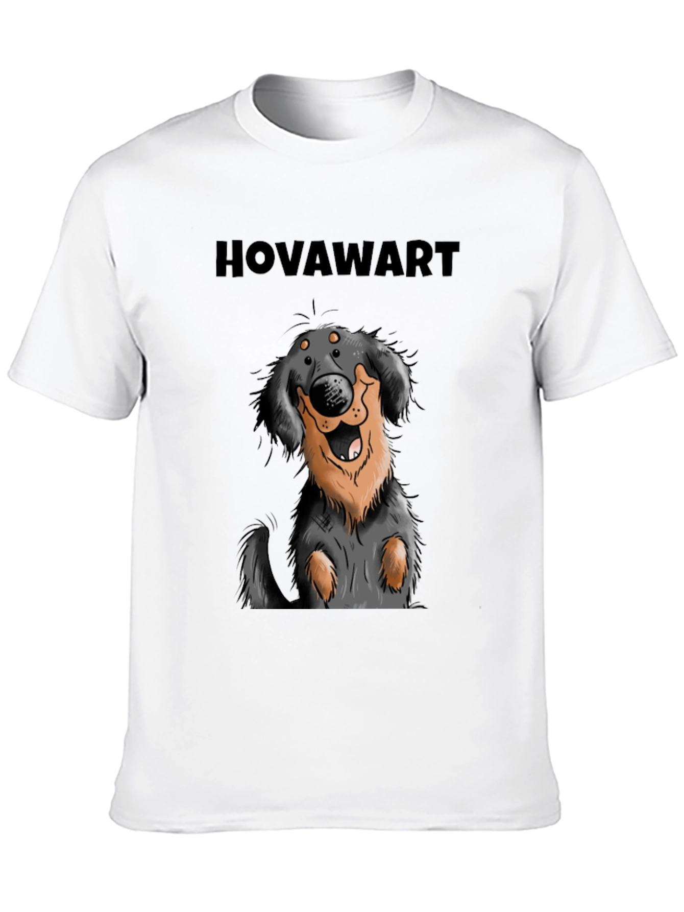 Hovawart Dog Graphic Tee - Black Cotton T-Shirt
