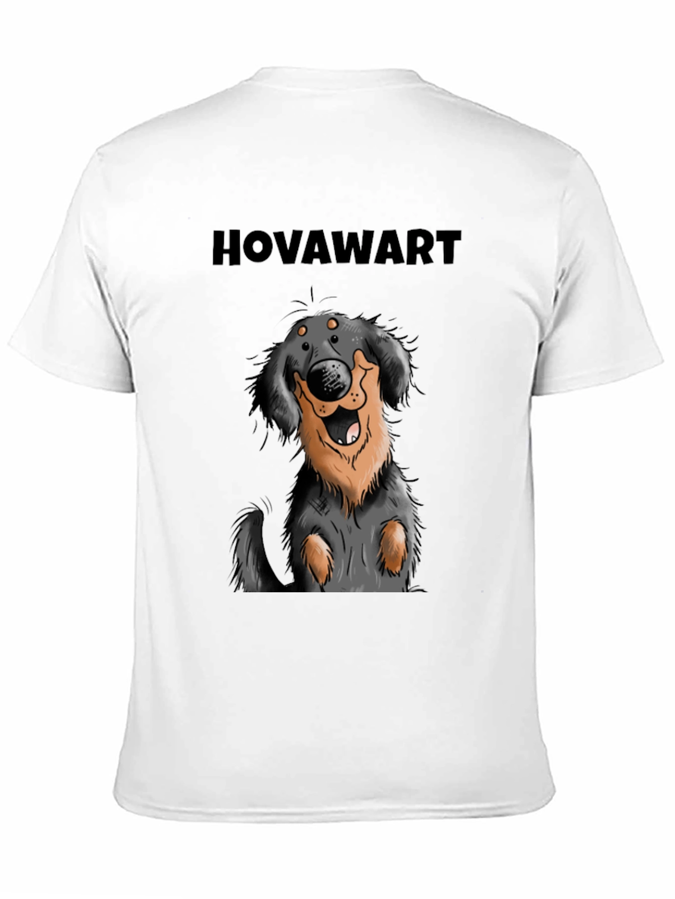 Hovawart Dog Graphic Tee - Black Cotton T-Shirt