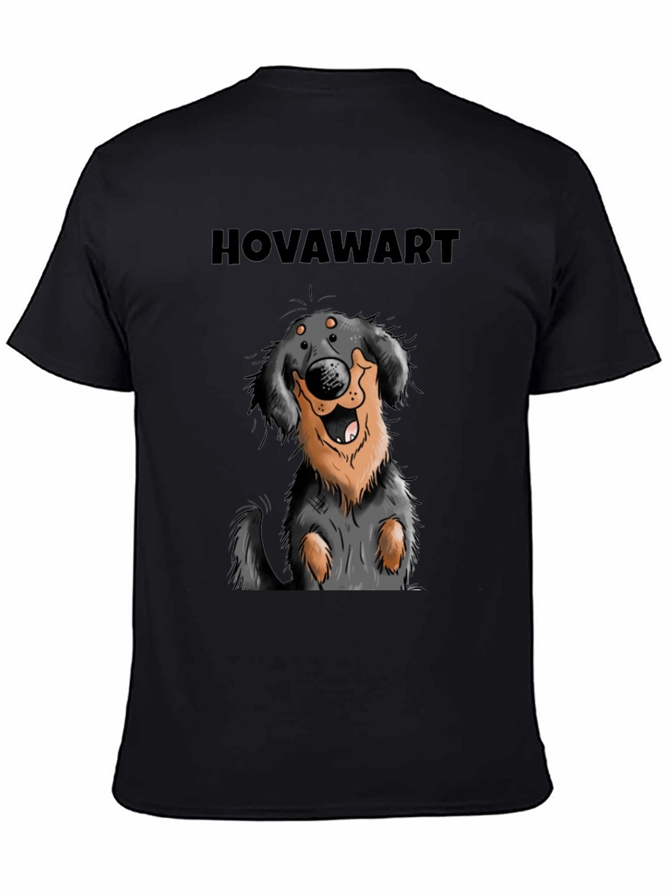 Hovawart Dog Graphic Tee - Black Cotton T-Shirt