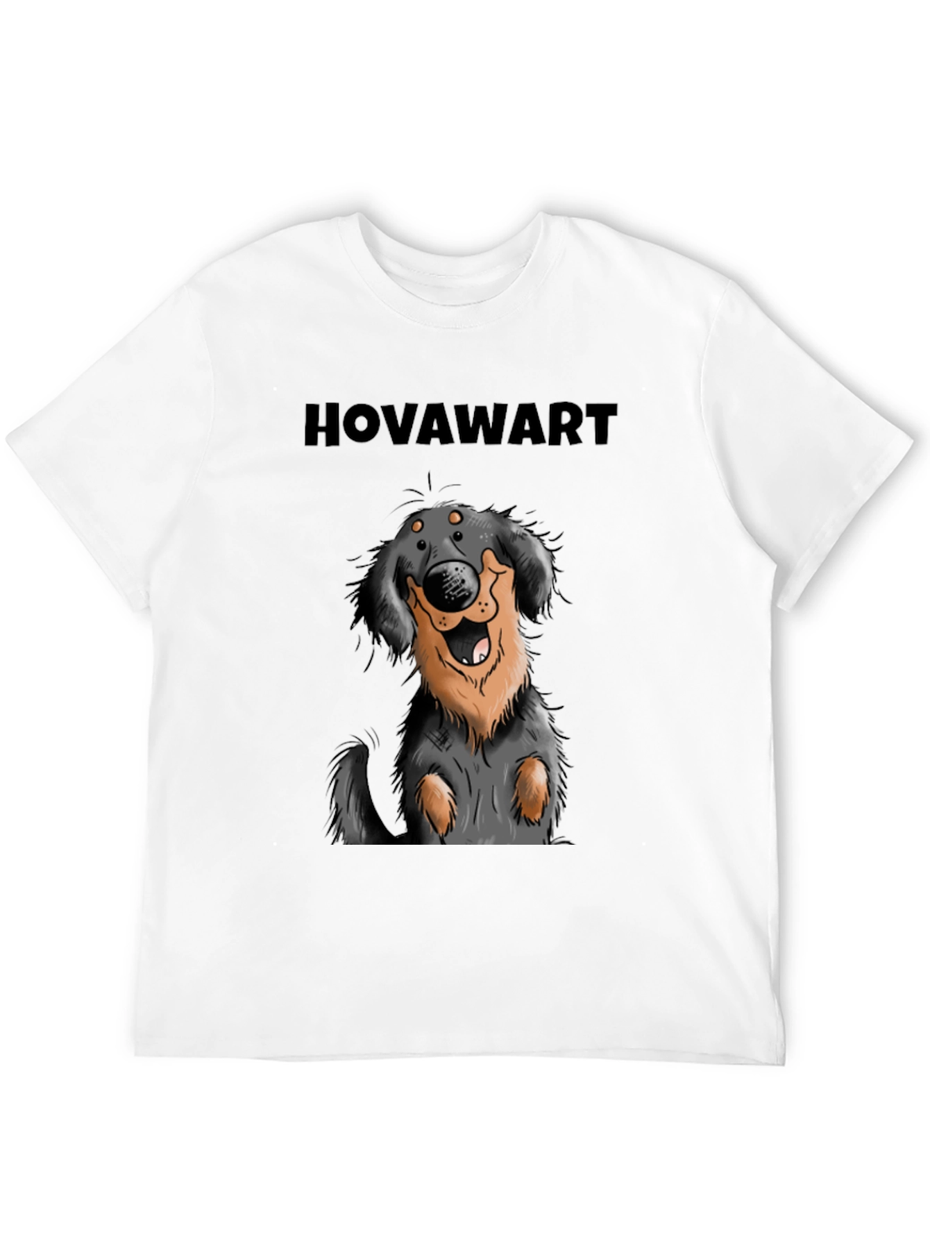Hovawart Dog Graphic Tee - Black Cotton T-Shirt