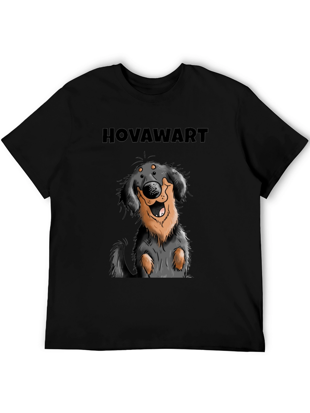 Hovawart Dog Graphic Tee - Black Cotton T-Shirt