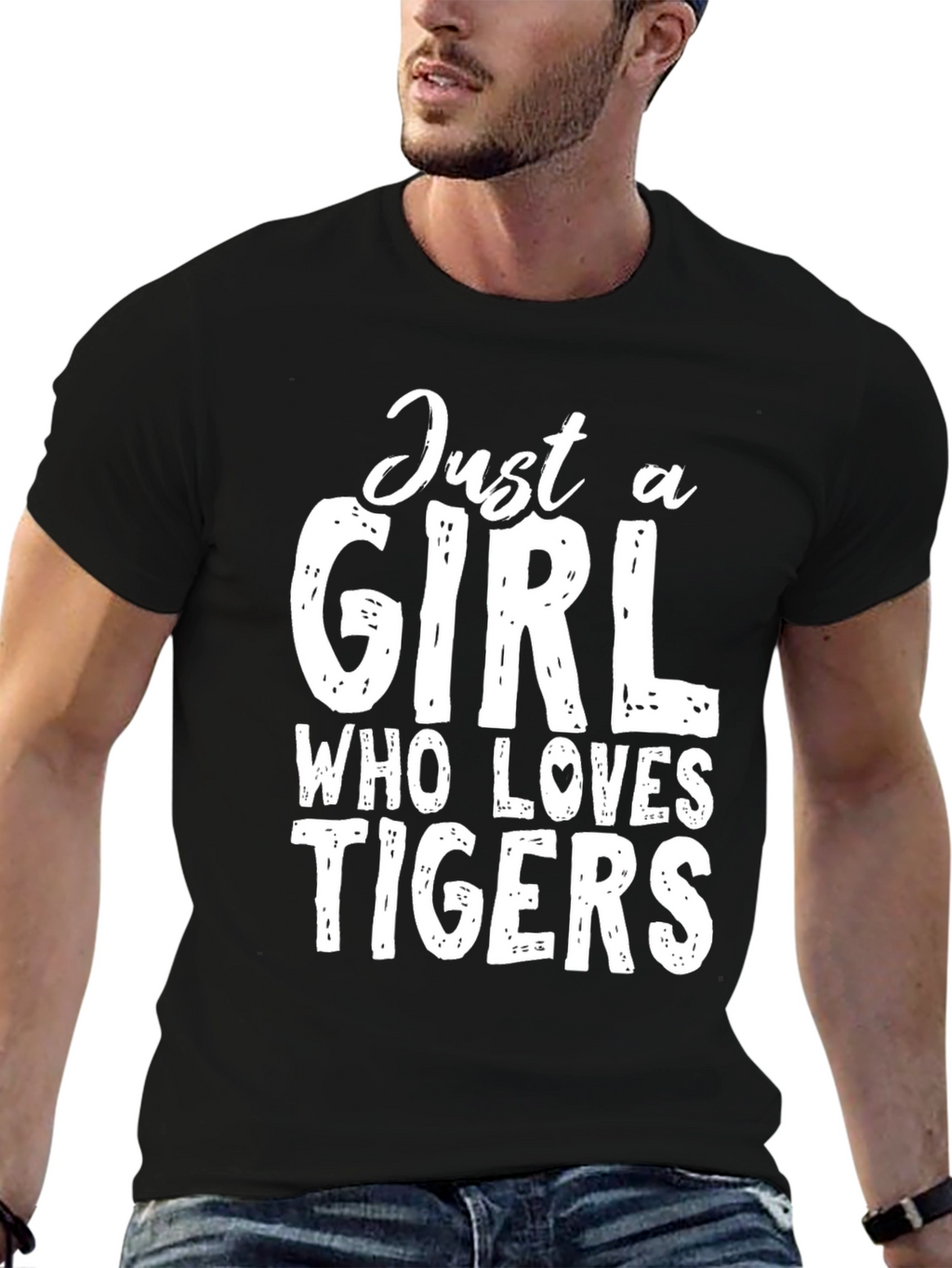 Just A Girl Who Loves Tigers T-Shirt - Black