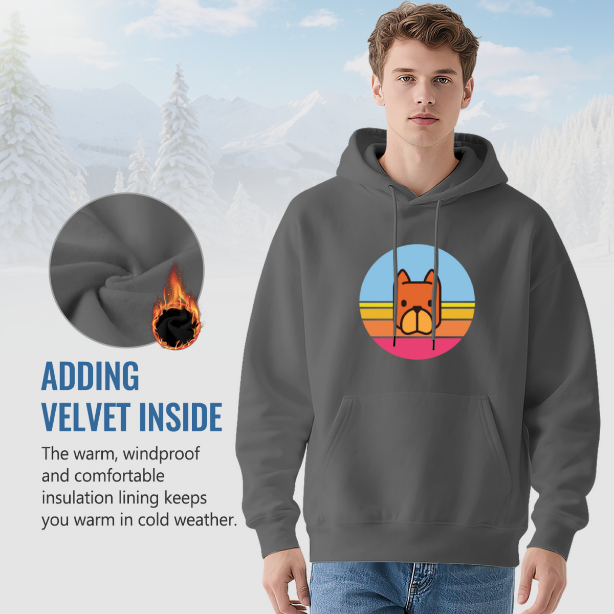 Cool Bulldog Graphic Hoodie