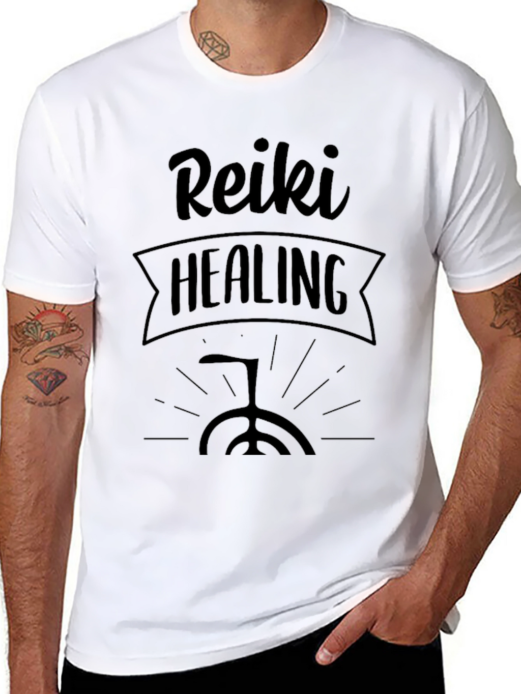 Reiki Healing Black Graphic Tee