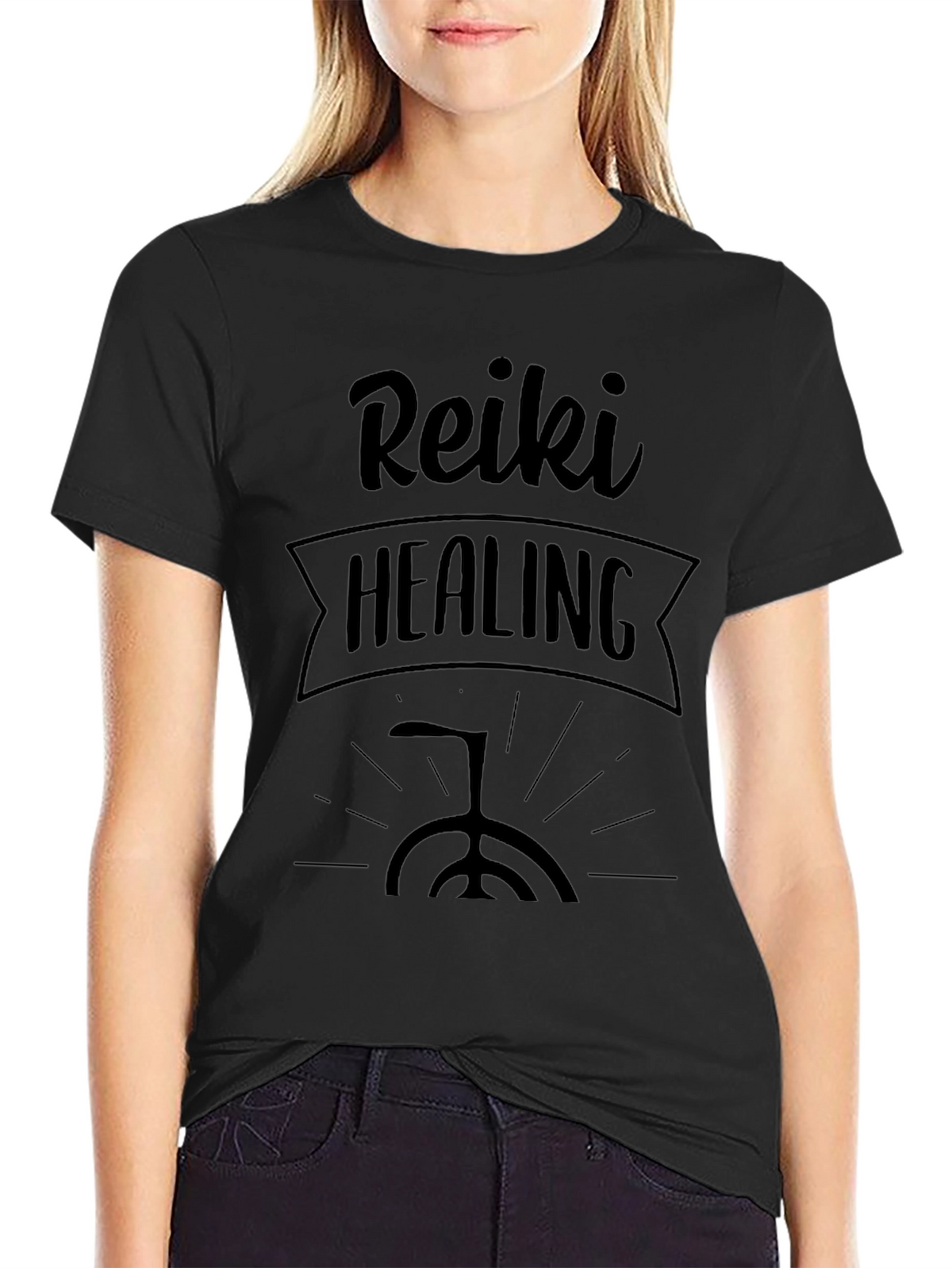 Reiki Healing Black Graphic Tee