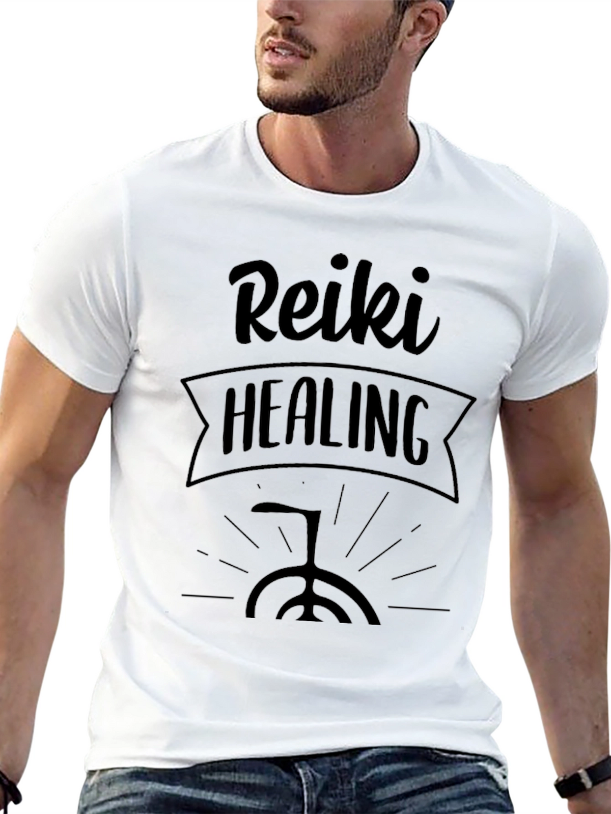 Reiki Healing Black Graphic Tee