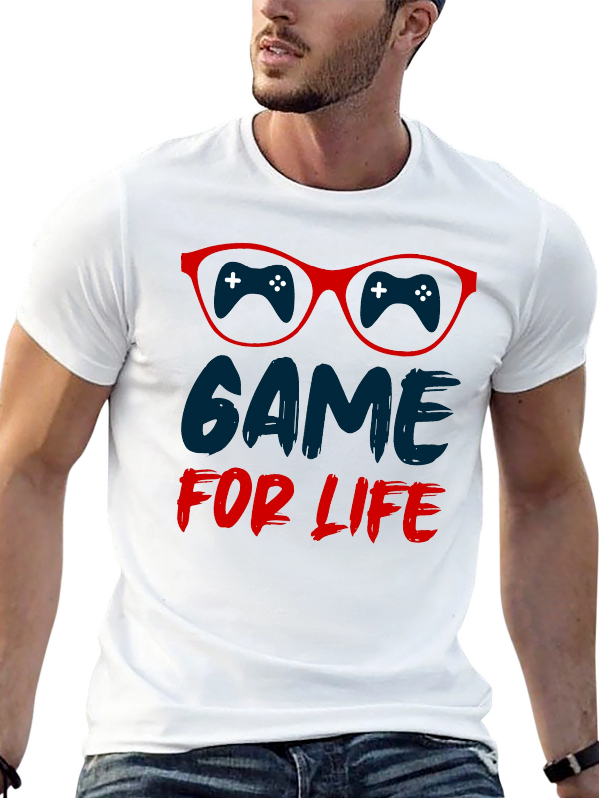 Game For Life T-Shirt Gamer Glasses Design