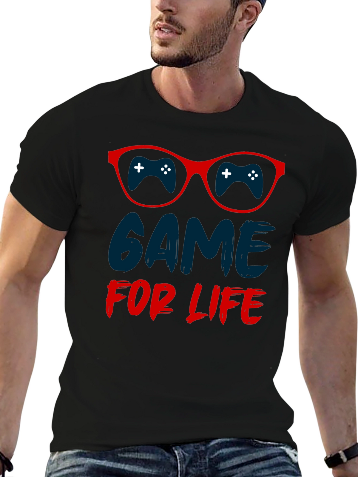 Game For Life T-Shirt Gamer Glasses Design
