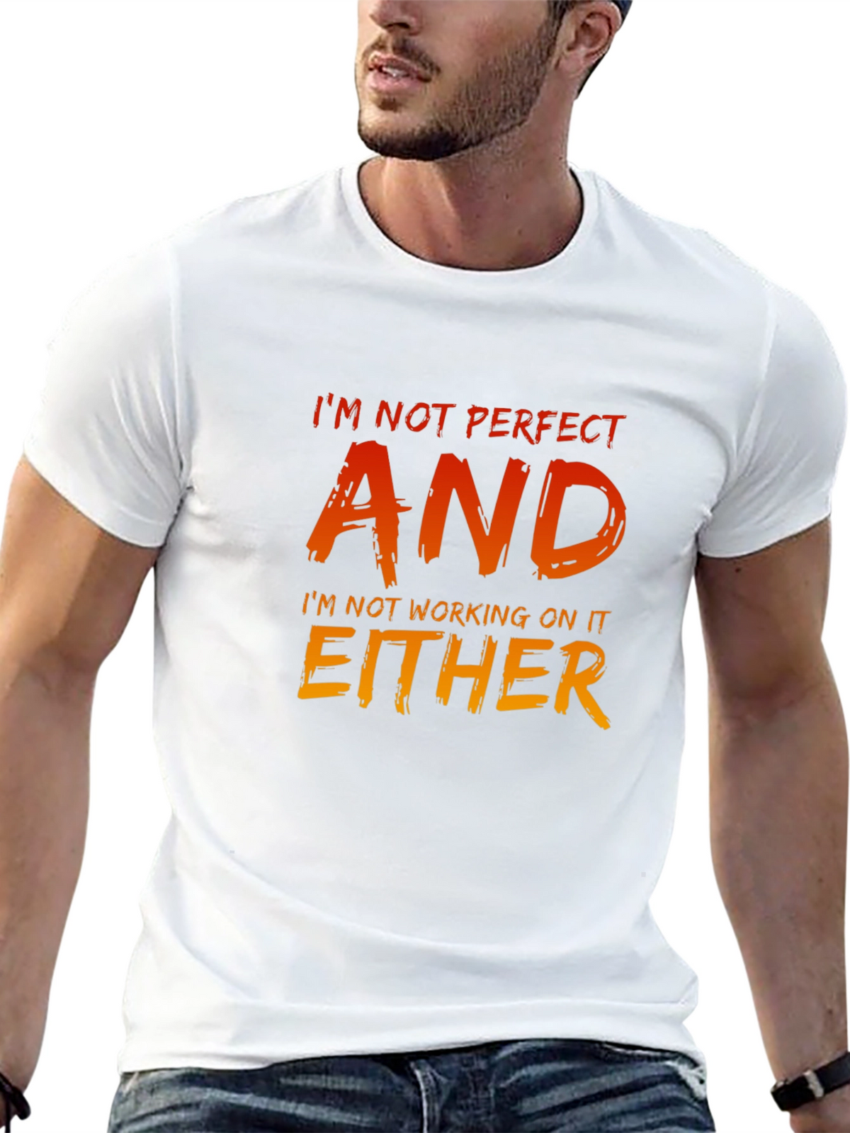 Im Not Perfect Graphic Tee - Mens Black T-Shirt