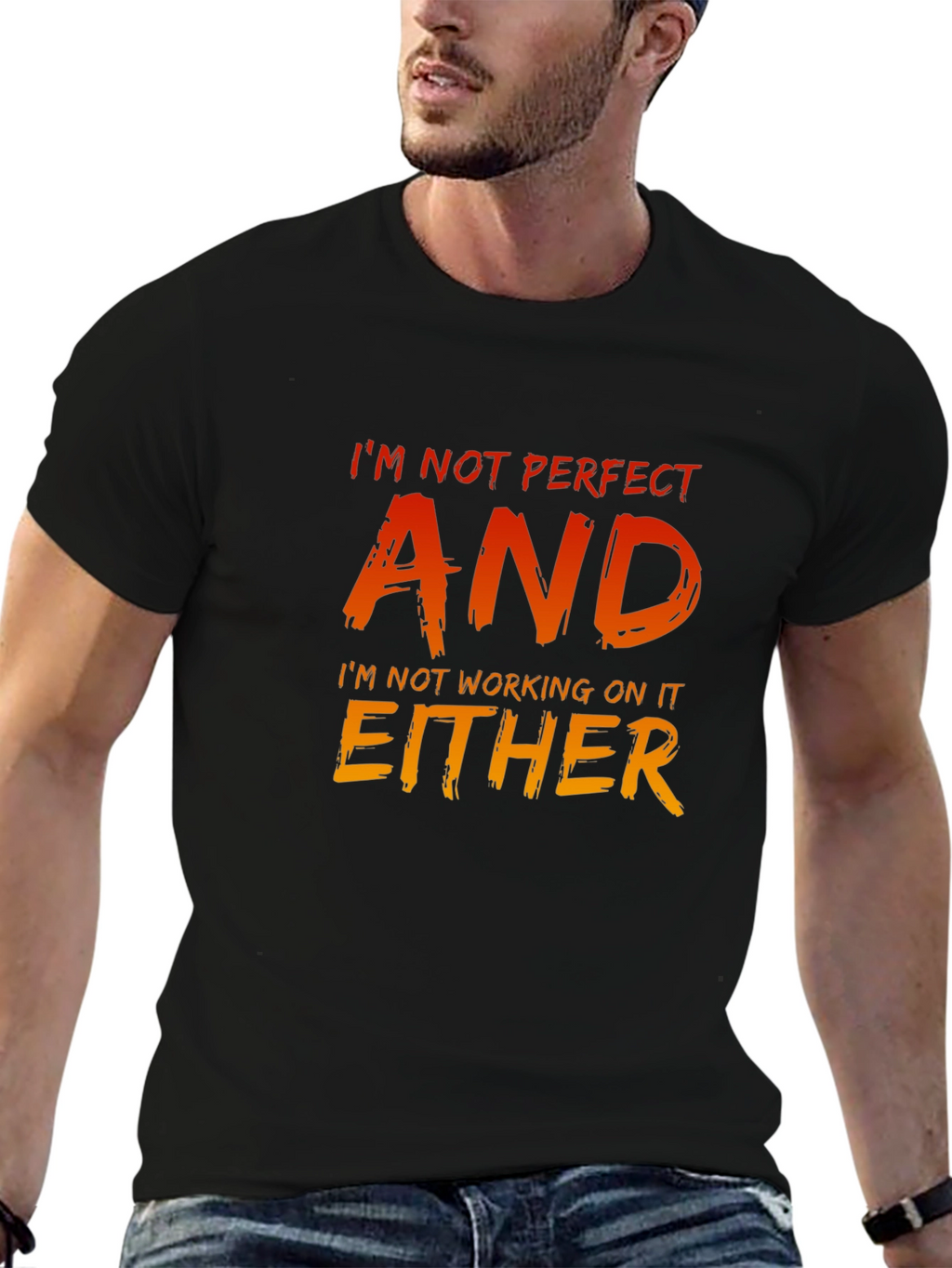 Im Not Perfect Graphic Tee - Mens Black T-Shirt