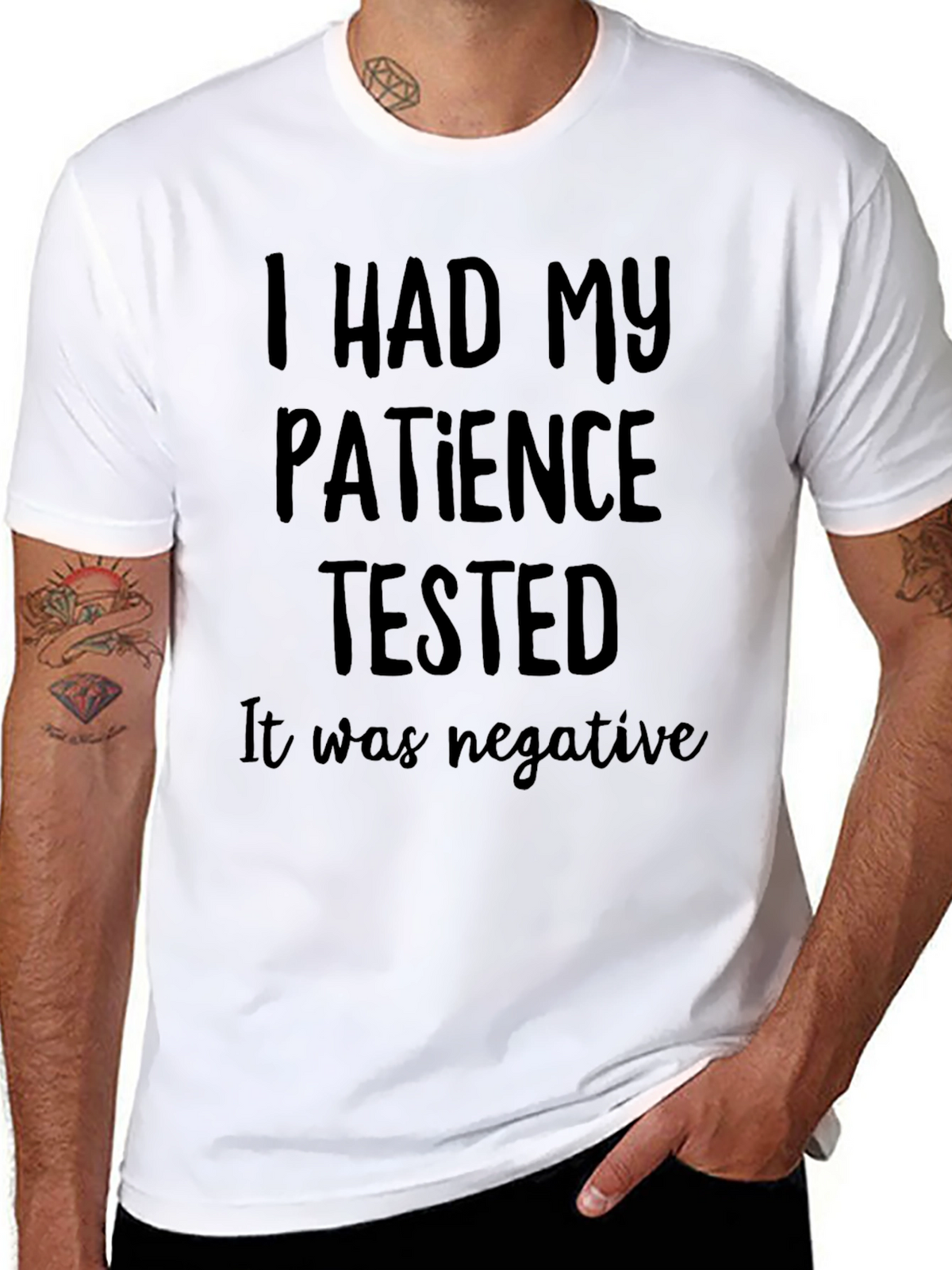 Funny Patience Tested Graphic Tee for Men