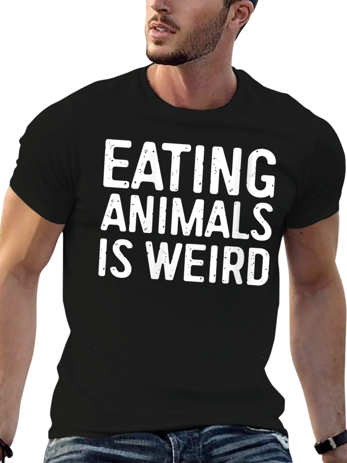 Eating Animals Is Weird Graphic Tee - Black