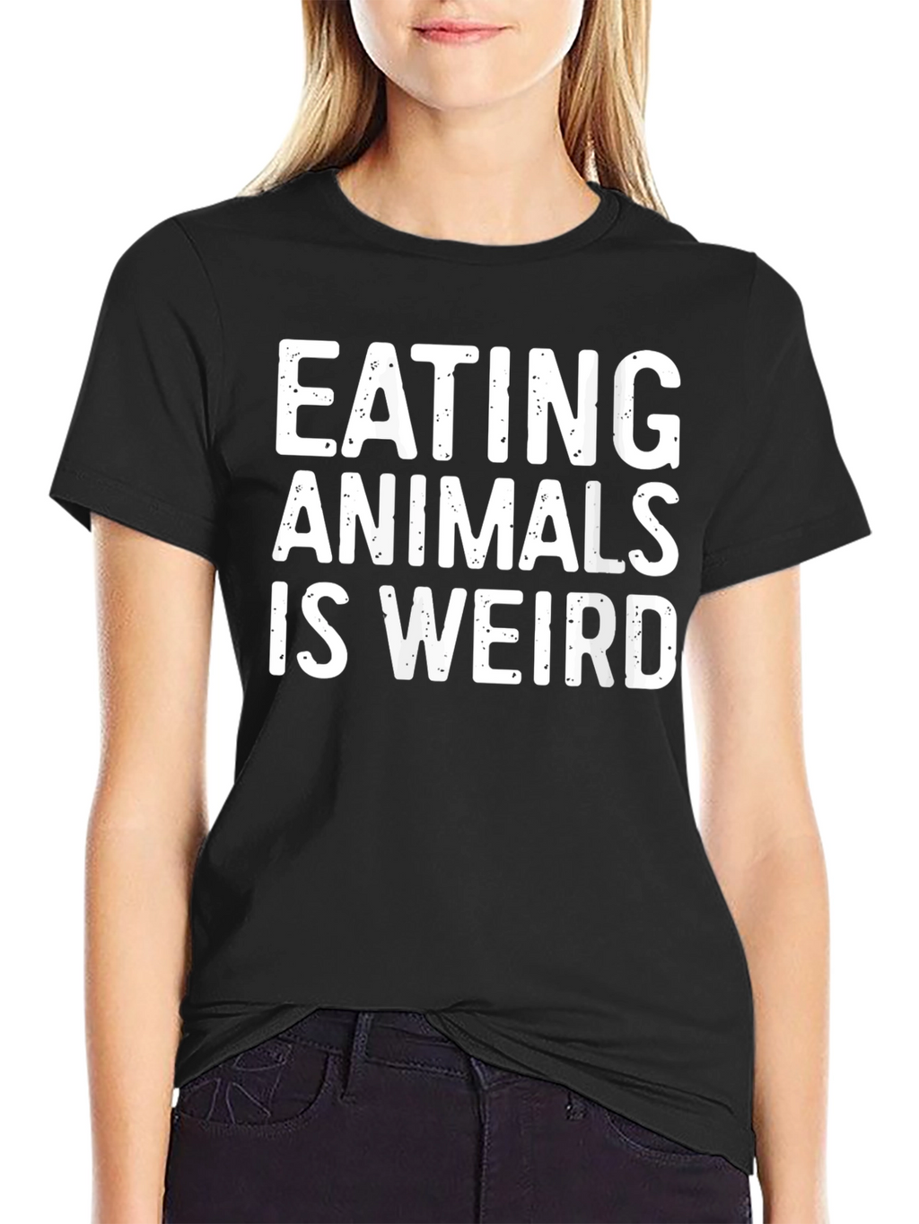 Eating Animals Is Weird Graphic Tee - Black