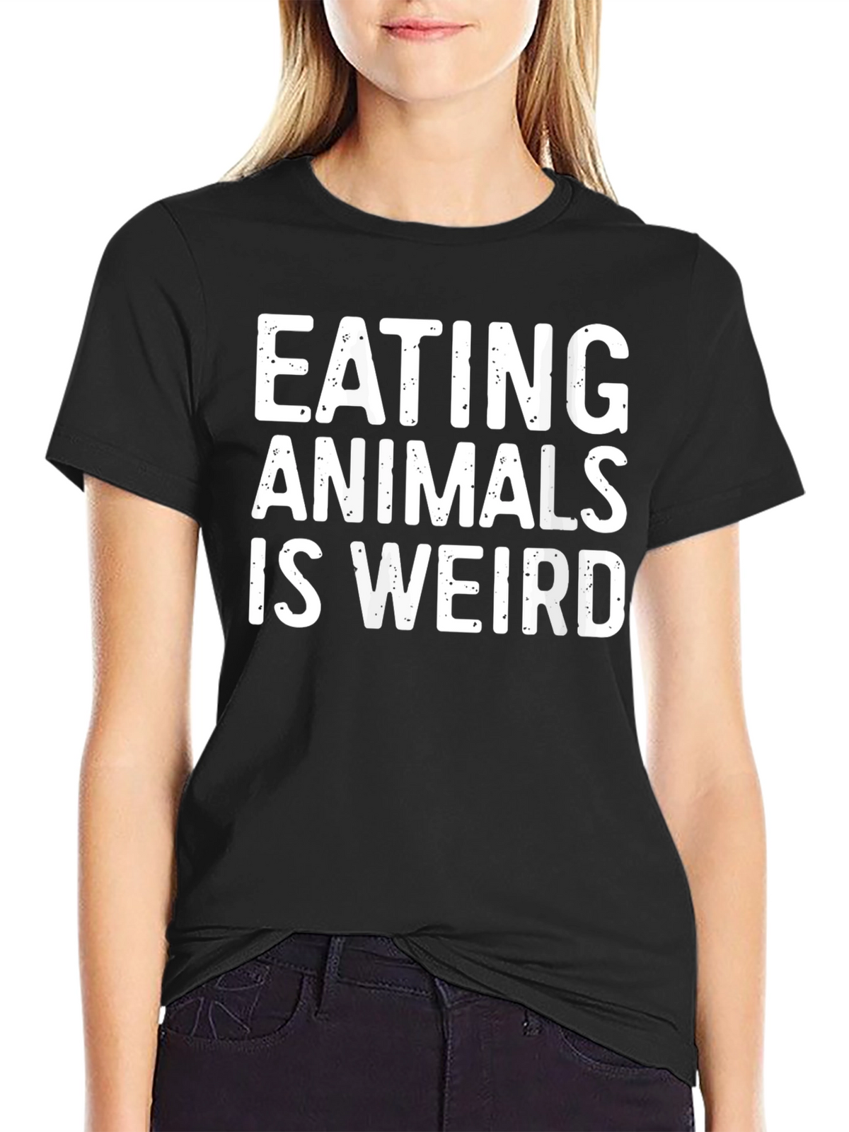 Eating Animals Is Weird Graphic Tee - Black