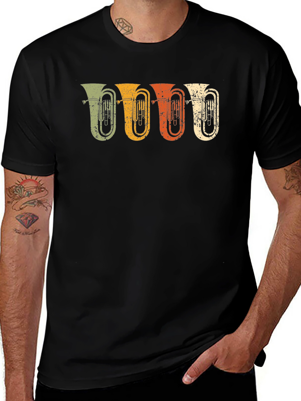 Retro Tuba Band T-Shirt - Music Lover Tee