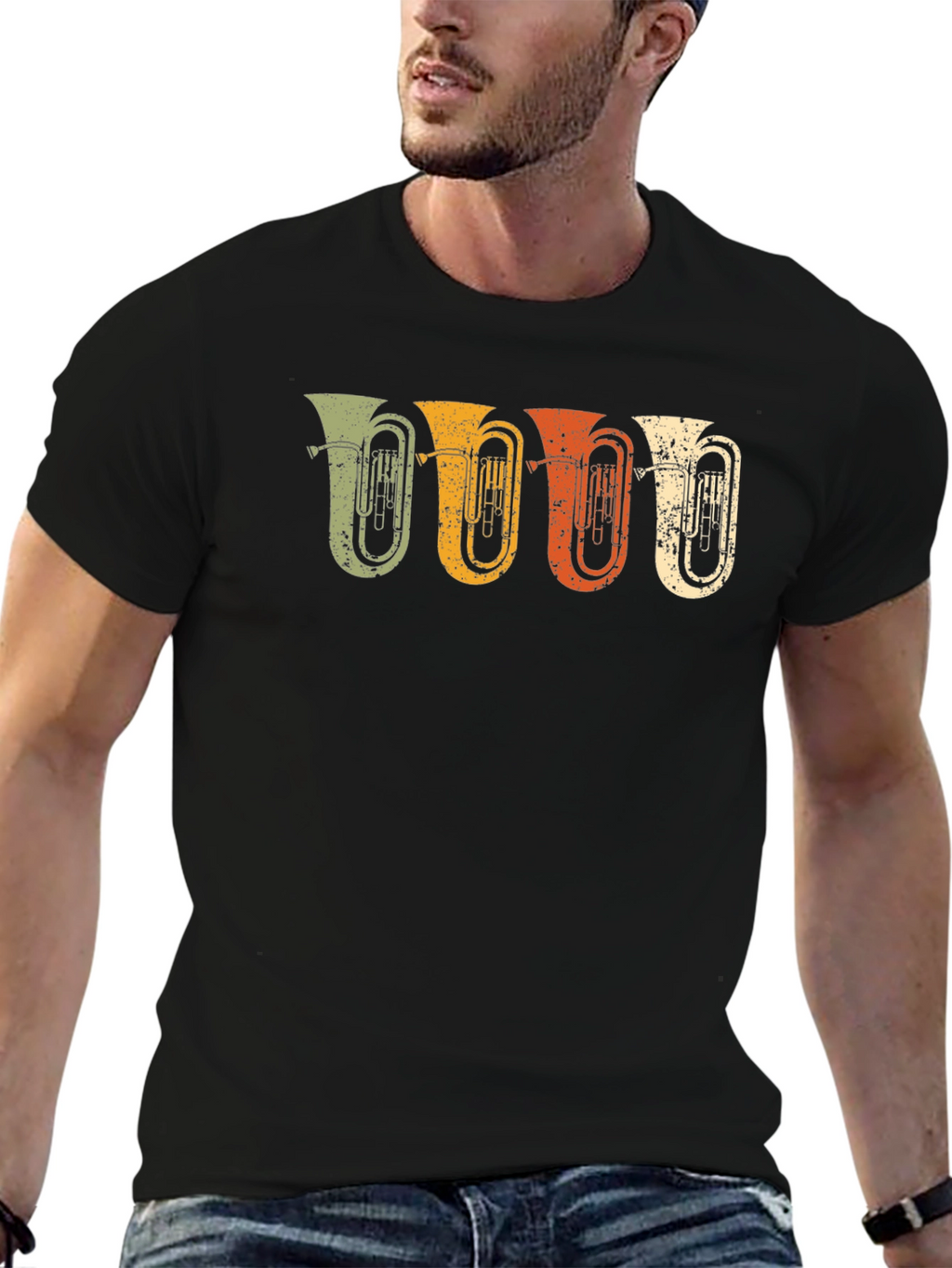 Retro Tuba Band T-Shirt - Music Lover Tee