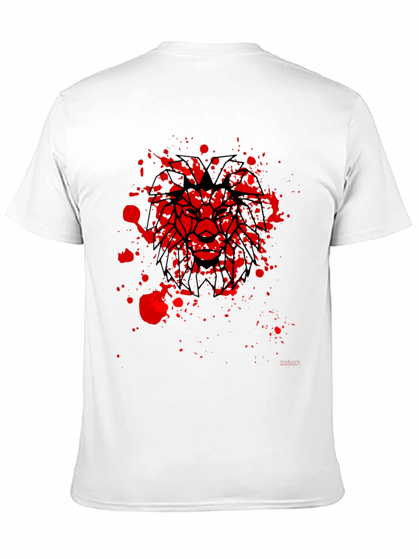 Lion Graphic Black T-Shirt - Geometric Bold Design