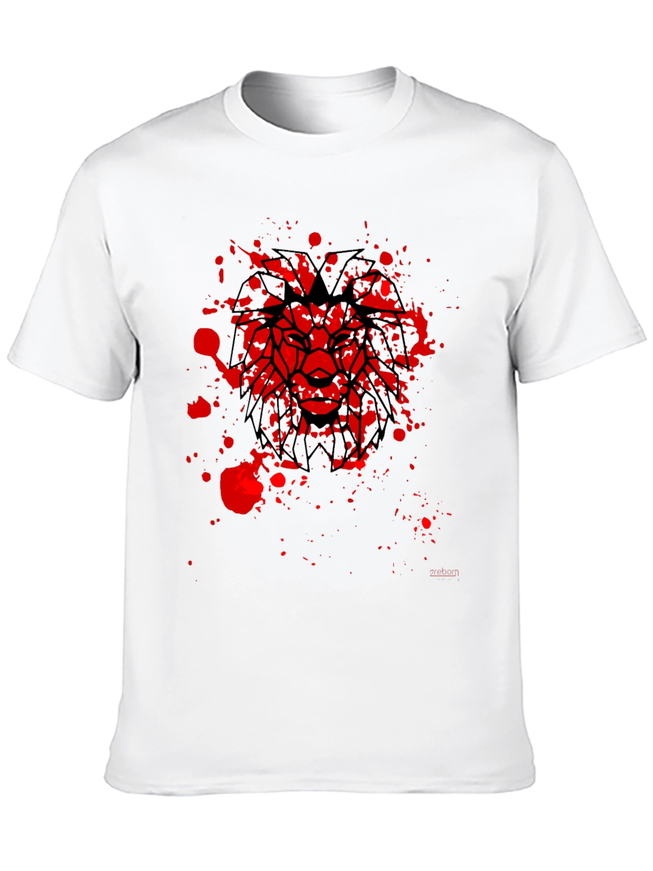 Lion Graphic Black T-Shirt - Geometric Bold Design