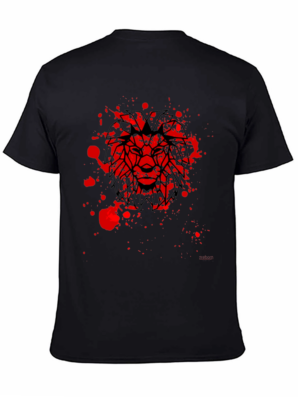 Lion Graphic Black T-Shirt - Geometric Bold Design