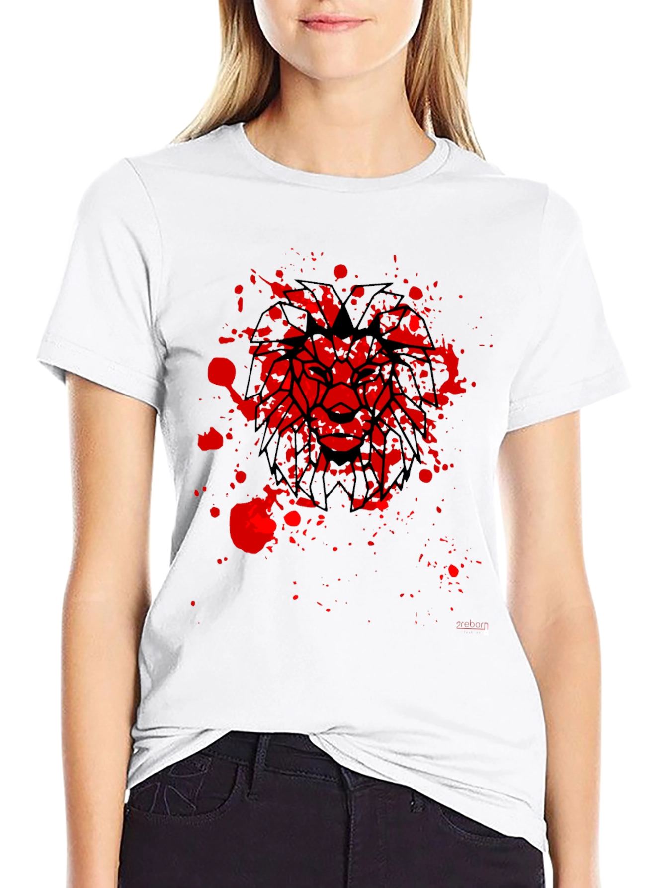 Lion Graphic Black T-Shirt - Geometric Bold Design