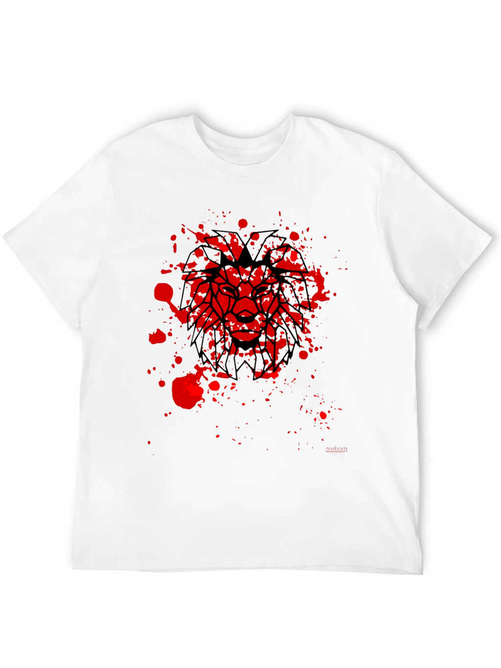 Lion Graphic Black T-Shirt - Geometric Bold Design