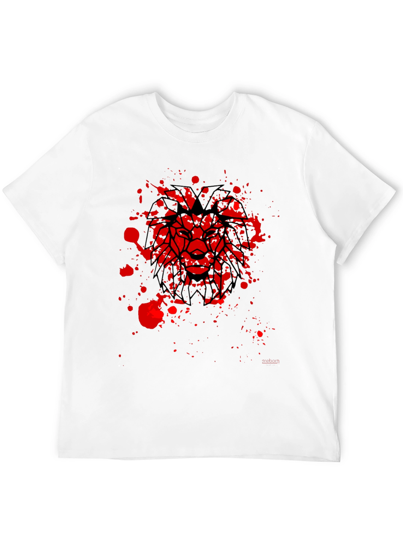 Lion Graphic Black T-Shirt - Geometric Bold Design