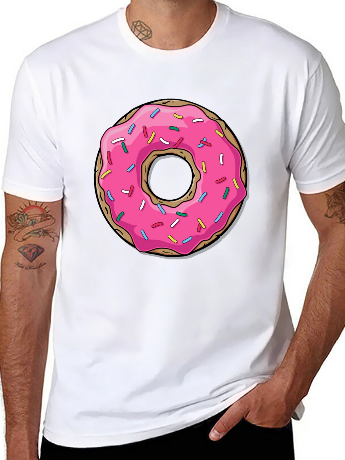 Pink Donut Graphic Tee - Casual Fun Style